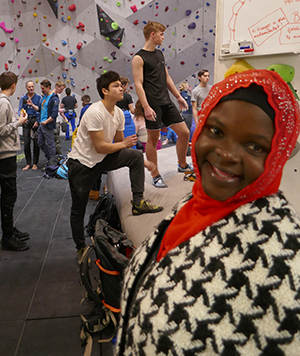 Picture of Ruzna at the climbing wall