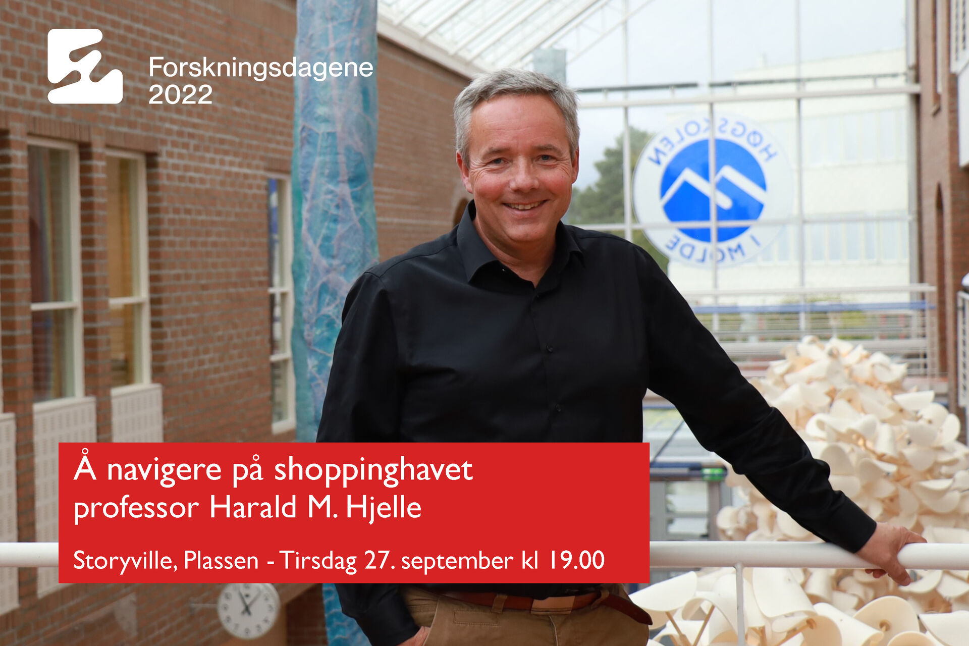 Annonse for foredrag med Harald Martin Hjelle